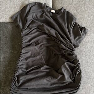 Urban Planet Black Ruched Short Sleeve Top